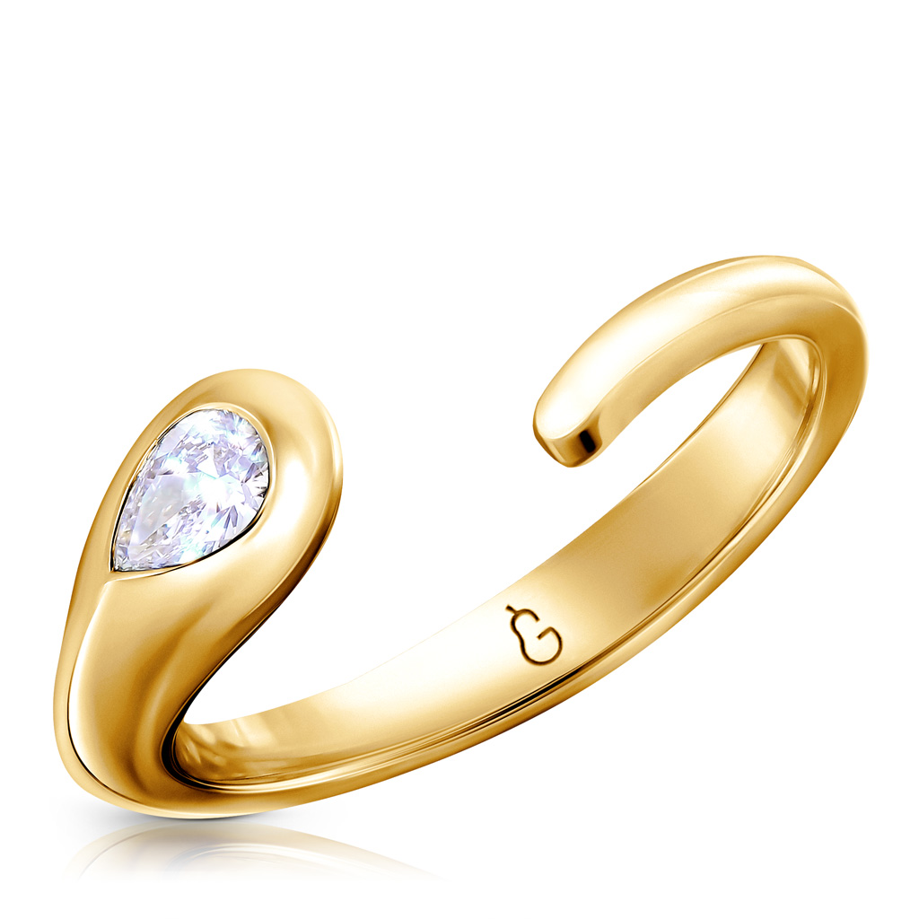 Кольцо из желтого золота с бриллиантом 45519302175