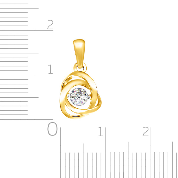 Подвеска из желтого золота с танцующим бриллиантом