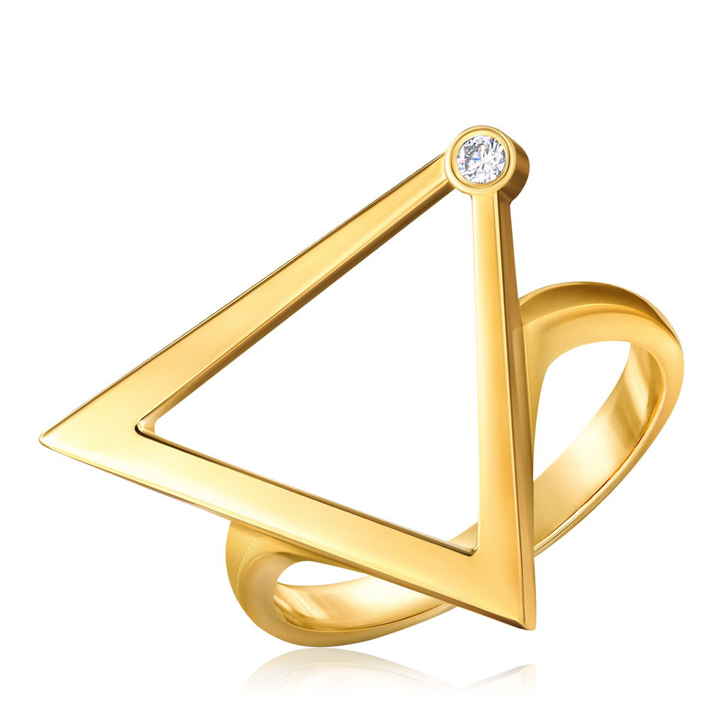 Кольцо из желтого золота с бриллиантом 45519122165