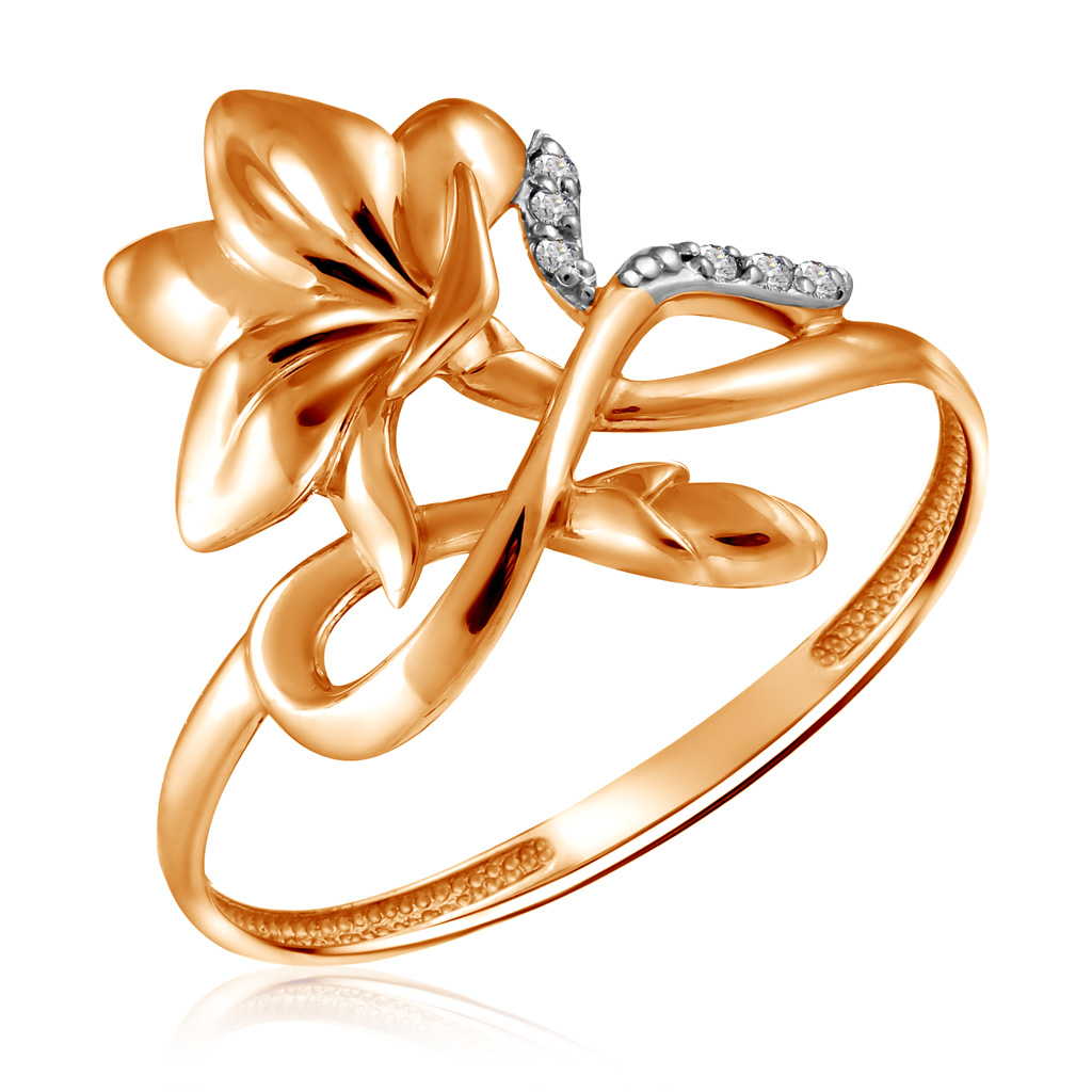 Бронницкий ювелир кольцо из красного золота к132-4516