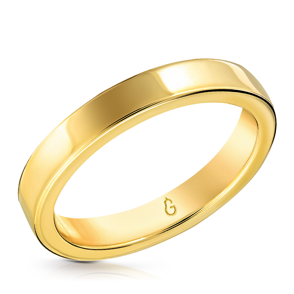 Кольцо обручальное гладкое из желтого золота 45110768165