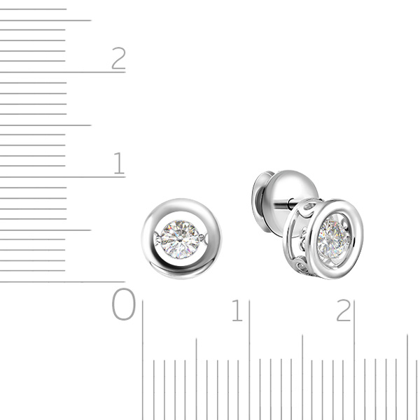 Пусеты из белого золота с бриллиантами