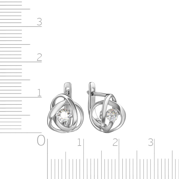 Серьги из белого золота с танцующим бриллиантом