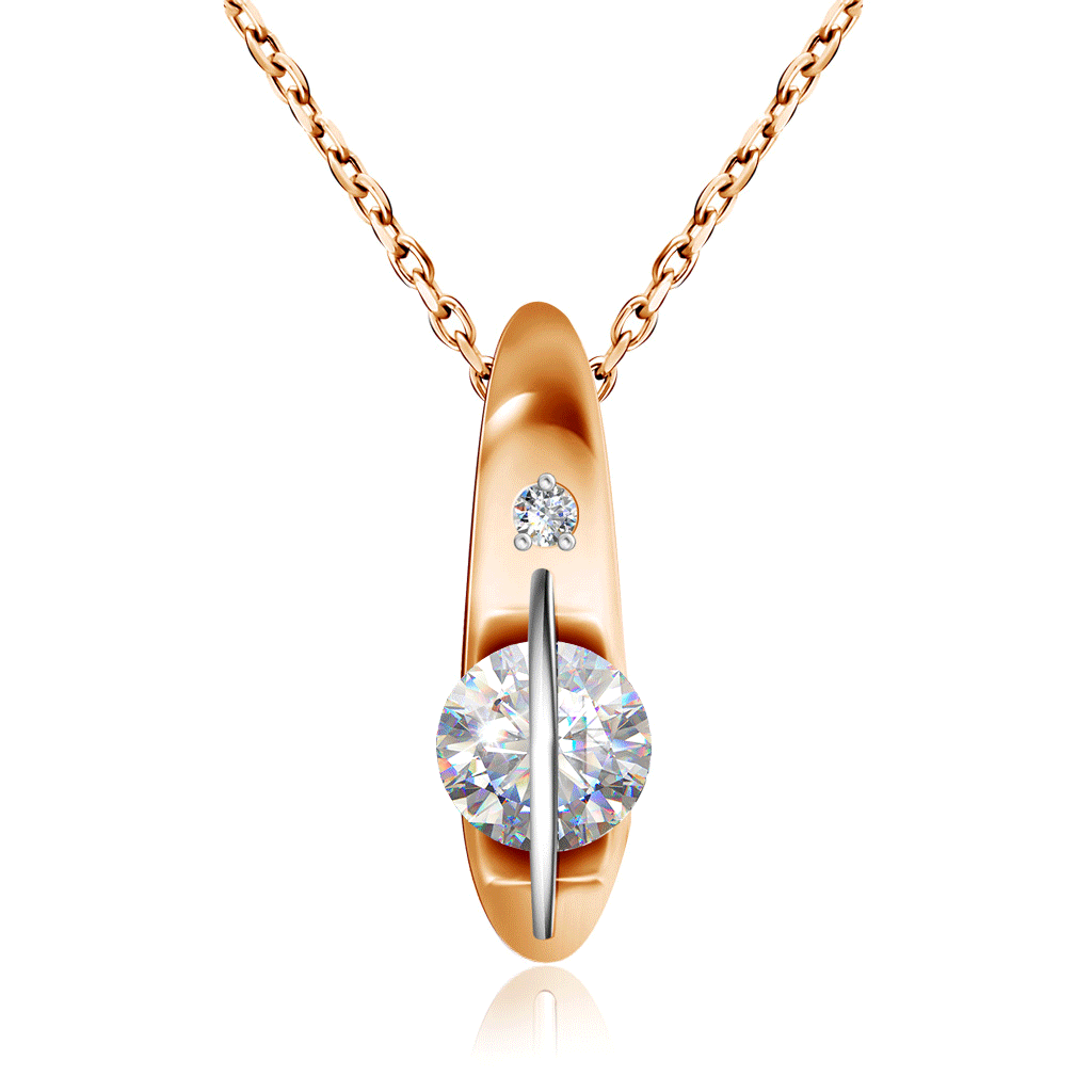 Золотое колье Танцующий бриллиант Air