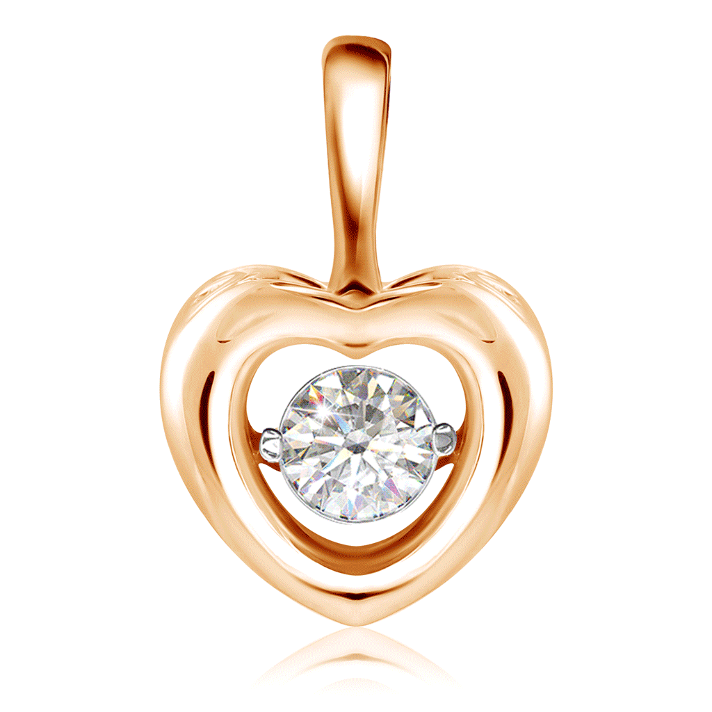 Подвеска из красного золота с бриллиантом