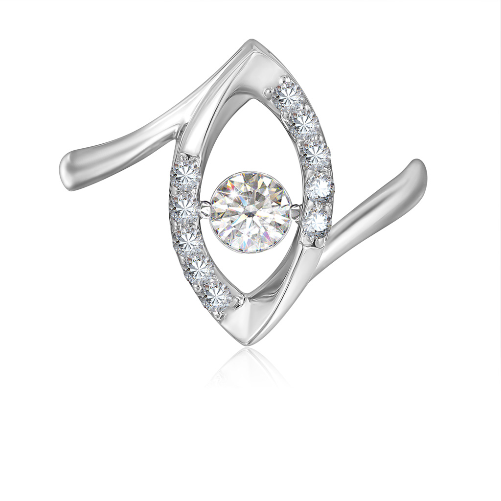 Кольцо из белого золота с бриллиантами