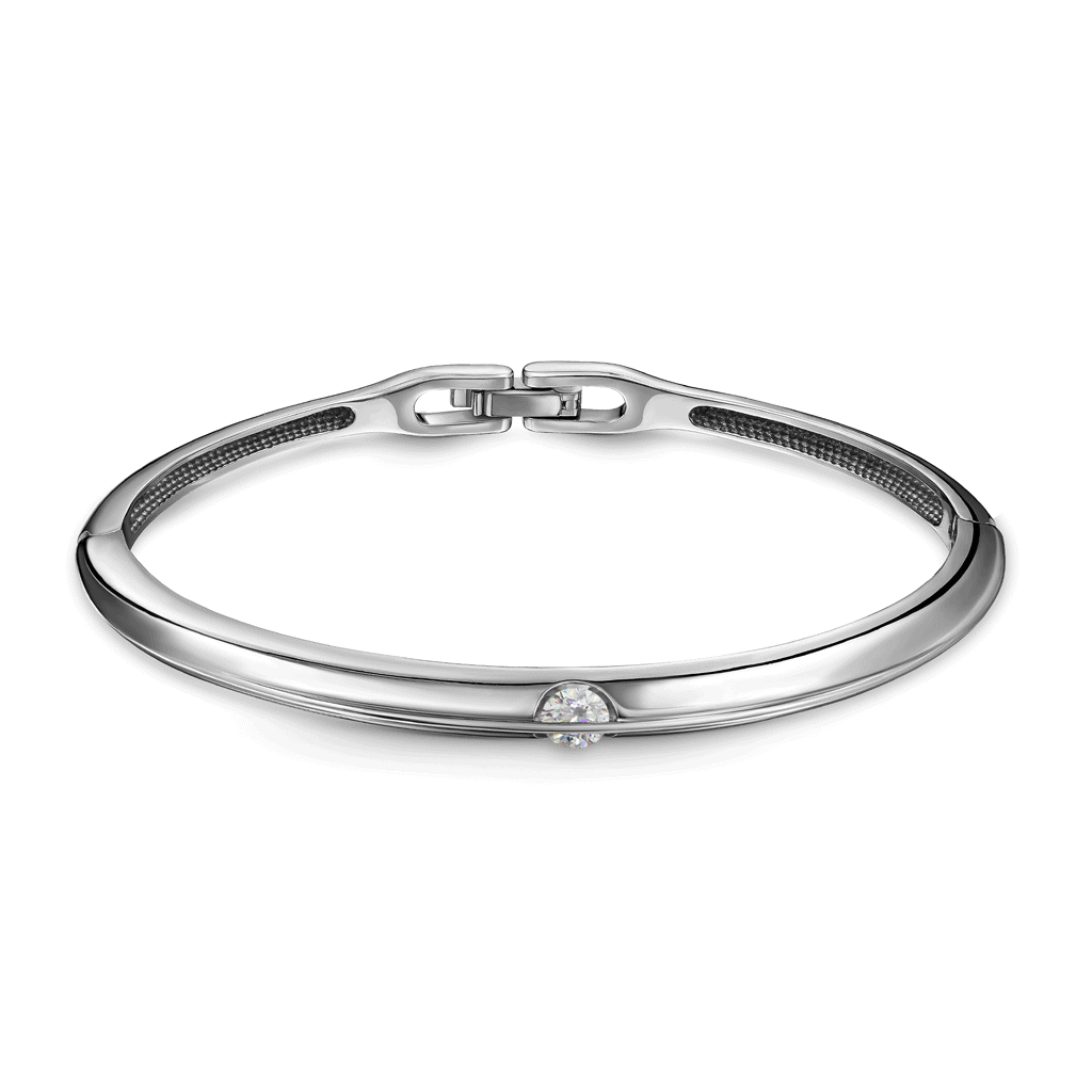 Браслет из белого золота с подвижным бриллиантом