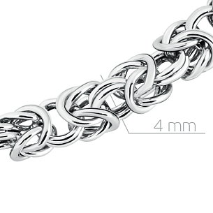 Браслет ручной работы из белого золота, плетение римское