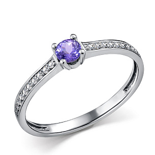 Кольцо из платины с танзанитом