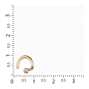 Пирсинг в нос из красного золота с бриллиантом