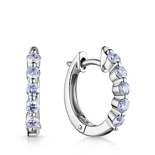 Серьги Конго из белого золота с бриллиантами