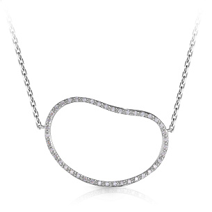 Колье из белого золота с бриллиантами, плетение якорное