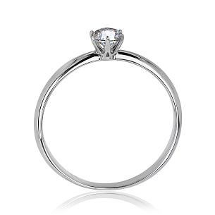 Кольцо помолвочное из белого золота с бриллиантом