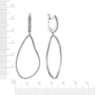 Серьги с английским замком из белого золота с бриллиантами