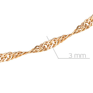 Браслет пустотелый из красного золота