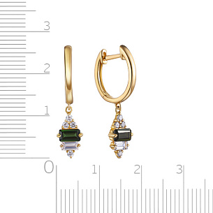 Конго с турмалином, бриллиантами и сапфиром из желтого золота