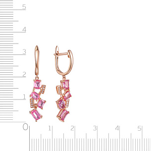 Серьги с английским замком из красного золота с сапфиром