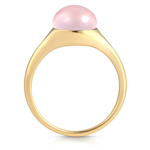 Кольцо из желтого золота с кварцем