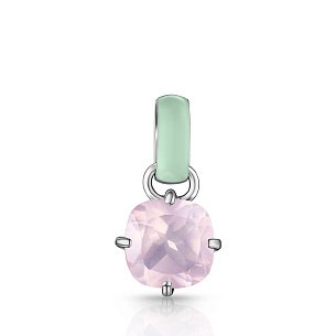 Подвеска из серебра с кварцем и эмалью