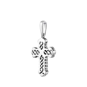 Крест из белого золота с бриллиантом