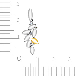 Серебряная подвеска с позолотой и топазами