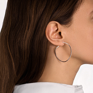 Серьги Конго из белого золота с бриллиантами