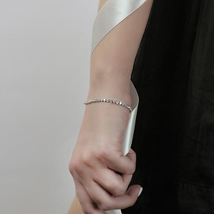 Теннисный браслет из белого золота с фианитами