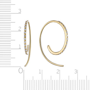 Серьги Продевки из желтого золота с бриллиантами