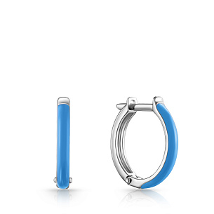 Серьги с английским замком из серебра с эмалью