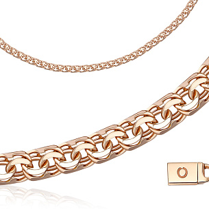 Браслет ручной работы из красного золота, плетение шпрингелевое