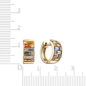 Конго из желтого золота с бриллиантами и сапфирами
