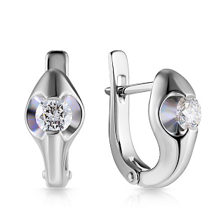 Серьги из белого золота с бриллиантами