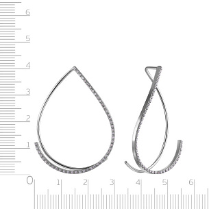 Серьги Продевки из белого золота с бриллиантами