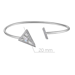 Браслет жесткий из белого золота с бриллиантами