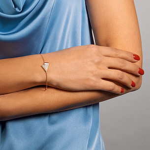 Браслет из красного золота с перламутрами и бриллиантами