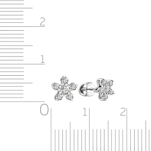 Пусеты из белого золота с бриллиантами