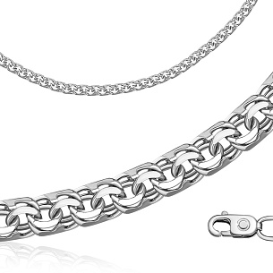 Браслет ручной работы из серебра, плетение шпрингелевое