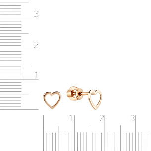 Пусеты детские из красного золота