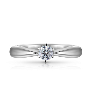 Кольцо помолвочное из белого золота