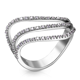 Кольцо из белого золота с бриллиантами