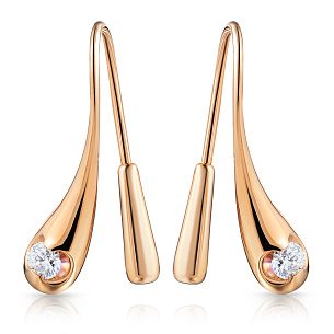 Серьги из красного золота с бриллиантами