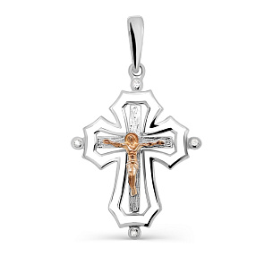 Крест из серебра с бриллиантами