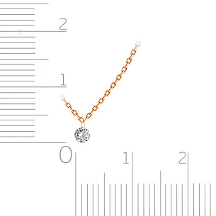 Колье из красного золота с бриллиантом, плетение якорное