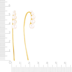 Продевки из желтого золота с жемчугом