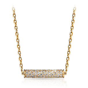 Колье из желтого золота с бриллиантом, плетение якорное