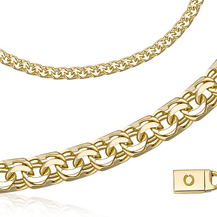 Браслет ручной работы из желтого золота, плетение шпрингелевое