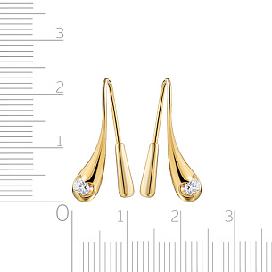 Серьги из желтого золота с бриллиантами