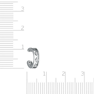 Серьги-каффы с фианитом из серебра