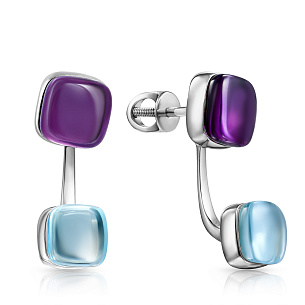 Джекеты из белого золота с топазом, аметистом