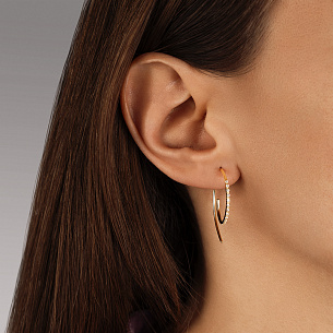 Серьги Продевки из желтого золота с бриллиантами